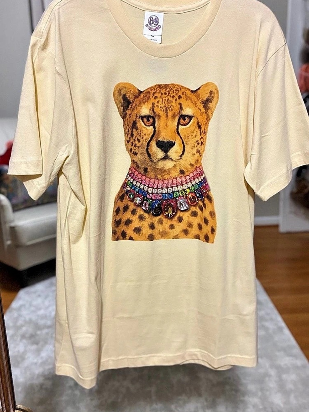 Bling Tee Leopard Graphic Short Sleeve Tee